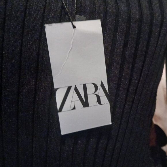 ZARA Black Sleeveless Sweater Top with Lace Accent – Size M – New with Tags - Picture 4 of 8